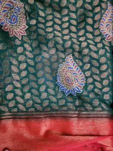 Elegant Green Saree with Blouse