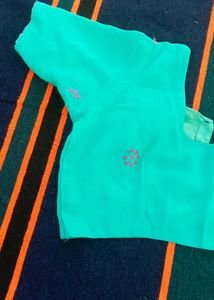 Elegant Turquoise Embroidered Saree