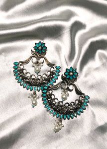 Exquisite Turquoise &amp; Pearl Drop Earrings