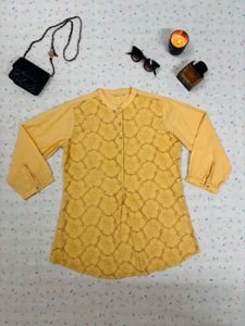 Yellow Embroidered Kurta