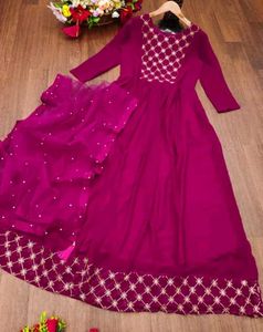 Ethic Gown With Dupatta