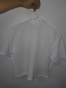 Unique White Embroidered Crop Top
