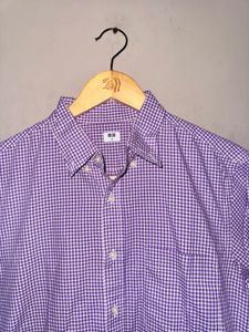 Uniqlo Purple Gingham Check Shirt
