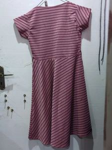 Striped Pink Casual Dress