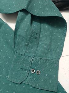 Men's Green Dotted Casual Shirt