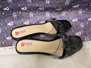 black transparent heels