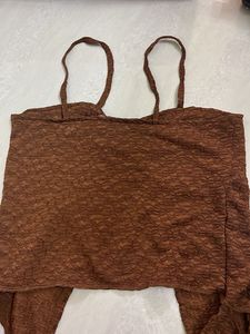 Textured Brown Camisole Top