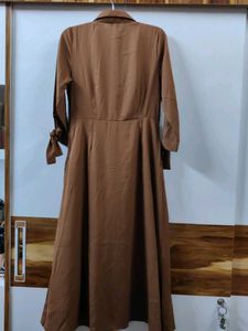Elegant Brown Shirt Dress