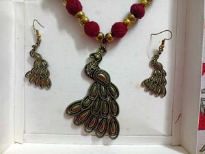 Peacock Necklace &amp; Earring Set