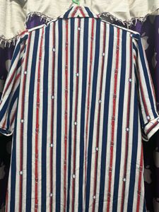 Vintage Striped Button-Up Dress