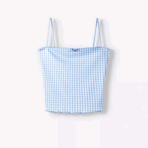 💙 Bershka Strappy Straight Neck Cami Top – Blue G