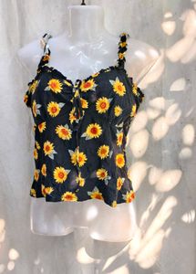 131110. Sunflower Print Camisole Top
