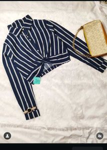 ❤️Striped Tie-Front Crop Top❤️