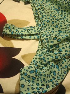 Green Print Off-Shoulder Maxi Dress
