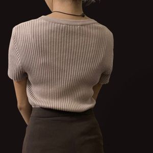 Ribbed Tee- Formal And Casual Wear Top