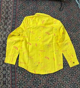 Boys Yellow Graphic Print Shirt