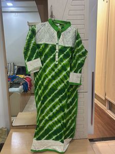 Vibrant Green Tie-Dye Kurta