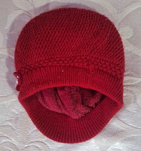 Chic Red Knit Beanie Hat