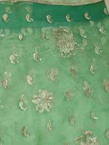Elegant Green Embroidered Saree