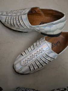 Stylish White Leather Cut-Out Shoes