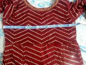 Discount Sale - Elegant Maroon Sequin Embellished