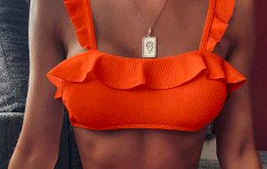 Orange Ruffled Bikini set