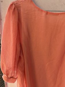 Flowy Orange &amp; Cream Layered Top