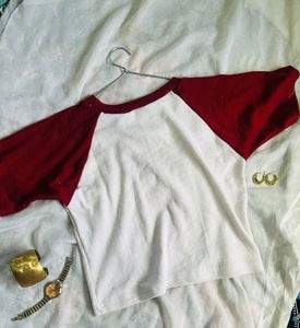 Classic Red &amp; White Baseball Tee
