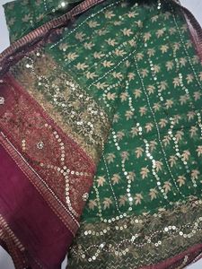 Georgette saree with heavy work💫