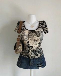 Vintage Rose Print Top