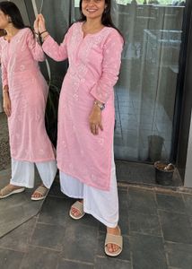 Beautiful Pink Chikankari Kurta