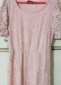 Pink Lace Mini Dress