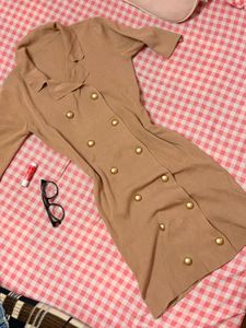 🥪💗Chic Camel Double-Breasted Mini Blazer Dress ✨