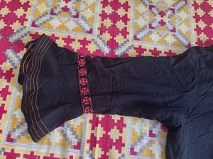 Embroidered Black Tunic Top