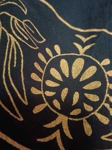Elegant Black Ethnic Skirt with Gold Print