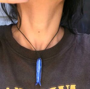 Blue Fish Pendant Necklace