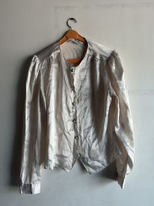 Vintage Button-Down Satin Blouse