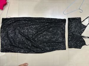 Sparkly Black Sequin Co-ord Set