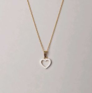 White Heart Pendant Necklace