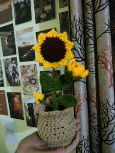 Crochet Sunflower Plant