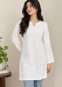 Classic White Cotton Kurta