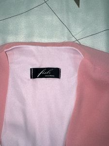 Elegant Pink long Kurti with White Inner