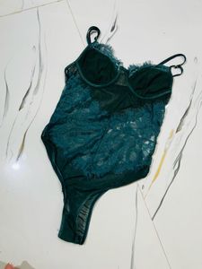 Elegant Green Lace Bodysuit