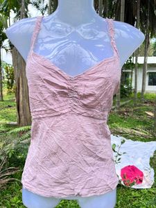 Pink Ruched Camisole Top