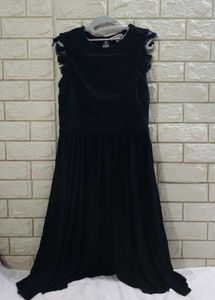 Whistles Black Sleeveless Pleated Dress