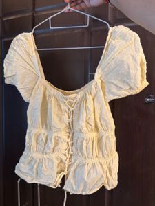 Trendy Puff Sleeve Corset Top
