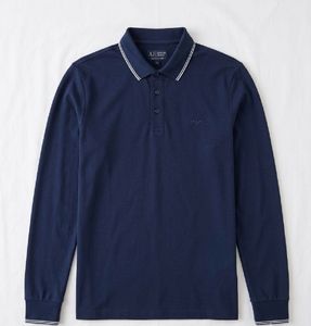 ARMANI JEANS Men's Navy Long Sleeve Polo Shirt