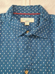 Men's Blue Dotted Long Sleeve Shirt