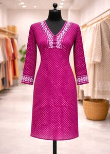Purple Printed Woolen Kurti