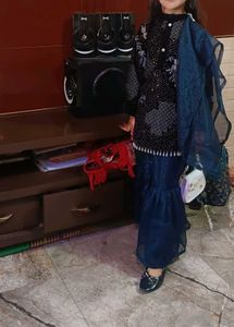 Elegant Black & Blue garara Set